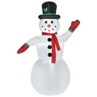 Outsunny Om de zapada gonflabil de 243 cm cu lumini LED, decoratiuni de Craciun pentru interior si exterior cu umflator inclus(m-1)