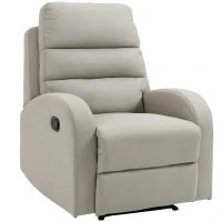 Homcom Fotoliu Relaxant din PU cu Suport pentru Picioare – Gri(m-1)