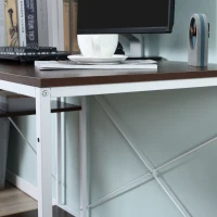 HOMCOM Schreibtisch Küchentisch Computertisch mit Bücherregal Arbeitstisch Bürotisch mit Regal Weiß 120x64x121cm(m-7)