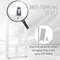 HOMCOM 8-Tier Freestanding Bookcase w/ Melamine Surface Anti-Tipping Foot Pads Home Display Storage Grid Stand Bedroom Living Room Furniture Modern Style - White(m-6)