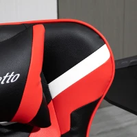 Vinsetto Relaxsessel mit Hocker, Fernsehsessel, Polstersessel im Spiel-Stil, Gamingstuhl mit Liegefunktion, 130° neigbar, für Videoraum, Freizeitraum, Schwarz+Rot, 67 x 82,5 x 103 cm(m-8)