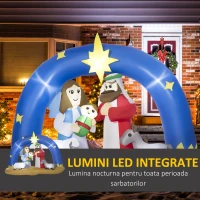 Outsunny Decoratiune de Craciun gonflabila 206 cm cu 5 lumini LED integrate, pentru exterior cu umflator inclus(m-5)