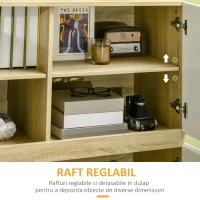 HOMCOM Dulap multifunctional cu 4 usi patrate, bufet modern pentru bucatarie, hol, dormitor, 100x41,5x107cm, alb(m-8)