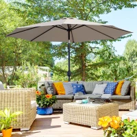 Outsunny Umbrela de Soare pentru Plaja sau Gradina Impermeabila din Otel Maro Cafea Φ3x2.50m(m-13)