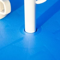 Outsunny Masa si Scaune de Gradina pentru Copii cu Umbrela Reglabila, Set 4 Piese cu Desen Rechin, Varsta 3-6 ani, Albastru inchis(m-12)