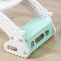 HOMCOM Set 2 in 1 cu masa scaune si leagan pentru copii 18-48 luni, din HDPE, 100x54x42 cm, gri si verde(m-8)