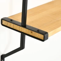 HOMCOM Libreria Moderna Sospesa a Scaletta in Legno e Metallo, 51x15x63.5cm, Naturale(m-7)