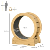 PawHut Katzenlaufrad für Katzen, inkl. Bremsvorrichtung, Kratzflächen, 60 cm x 32 cm x 66,5 cm(m-3)