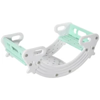 HOMCOM Set 2 in 1 cu masa scaune si leagan pentru copii 18-48 luni, din HDPE, 100x54x42 cm, gri si verde(m-1)