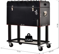 Piłkarzyki i Lodówka 2w1 65 l Chłodziarka do Wina Stół Piłkarski z Kółkami Outsunny(m-3)