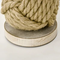 Lampa stołowa Homcom, morska lampa nocna z liną konopną, beżowa+biała(m-7)