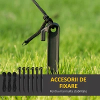 Outsunny Mos Craciun gonflabil cu lumini LED albe, decor de Craciun pentru exterior si interior cu umflator inclus, 146x77x238 cm(m-7)