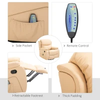 HomCom fotoliu relax cu masaj si incalzire, 88.5x98.5x105 cm(m-6)
