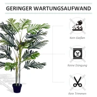 Outsunny sztuczna palma duża 150 cm sztuczne drzewo sztuczna roślina 19 dekoracja liści palmowych(m-6)