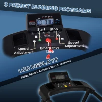 HOMCOM Banda de Alergat cu 4 Programe si Monitor LCD Negru 500W(m-5)