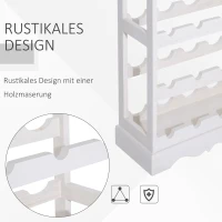 HOMCOM Weinregal Weinlagerung Weinständer Flaschenregal Flaschenständer Holz für 24 Flaschen 70 x 22,5 x 70 cm(m-4)