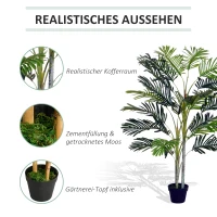 Outsunny sztuczna palma duża 150 cm sztuczne drzewo sztuczna roślina 19 dekoracja liści palmowych(m-5)