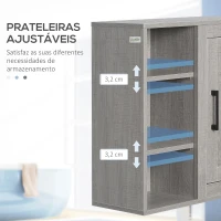 kleankin Armário Casa de Banho de Parede com 3 Prateleiras Abertas 1 Armário Móvel Auxiliar de Parede para Casa de Banho 48x20x50cm Cinza(m-6)