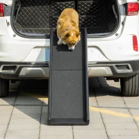 PawHut Foldable Pet Ramp Dog Car Ramp for SUVs, Cars - Black(m-10)