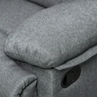 HOMCOM 3-Sitzer Fernsehsofa Relaxsofa Liegefunktion Fernsehcouch TV-Sofa Relaxsessel 180° verstellbar Leinen Dunkelgrau 198 x 86 x 97 cm(m-7)