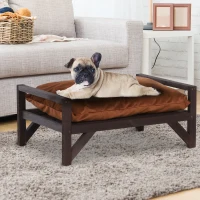 PawHut® Hundebett mit Kissen Haustierbett Hundematte Hundesofa Kurzplüsch Kaffee(m-2)