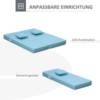 HOMCOM Fotel rozkładany sofa rozkładana sofa-łóżko sofa jednoosobowa z poduszkami do prania niebieski(m-7)
