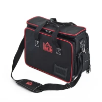 HOMCOM Werkzeugtasche Werkzeugkoffer Wergzeug Tasche mit Schultergurt(m-1)