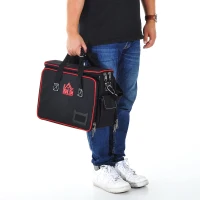 HOMCOM Werkzeugtasche Werkzeugkoffer Wergzeug Tasche mit Schultergurt(m-2)