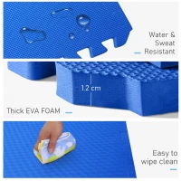 HOMCOM set covor tip puzzle 8 bucati, 60x60cm, albastru(m-6)