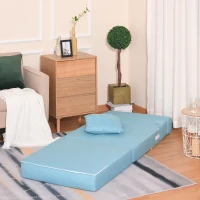 HOMCOM Fotel rozkładany sofa rozkładana sofa-łóżko sofa jednoosobowa z poduszkami do prania niebieski(m-10)