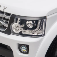 HOMCOM Coche Eléctrico para Niños de +3 Años Landrover con Licencia Control Remoto Batería 12V y 2 Motores Velocidad de 3-5 km/h 102,5x69x55,4 cm Blanco(m-8)