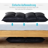 HOMCOM Sitzkissen Sitzsack Bodenkissen Stadionkissen Boden Sessel mit Lehne klappbar Schwarz(m-5)