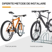 HOMCOM suport pentru 5 biciclete, otel argintiu(m-9)