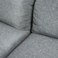 HOMCOM 3-Sitzer Fernsehsofa Relaxsofa Liegefunktion Fernsehcouch TV-Sofa Relaxsessel 180° verstellbar Leinen Dunkelgrau 198 x 86 x 97 cm(m-8)