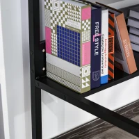 HOMCOM 120 x 60cm Computer Desk with Storage Shelf, Writing Desk with Metal Frame for Home Office and Study, Black(m-9)