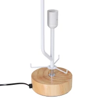 HOMCOM 47-Inch Modern Wooden Floor Lamp for Bedroom, Study or Living Space with Fabric Linen Shade (Beige) 120 cm(m-10)