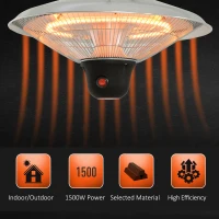 Outsunny Hanging Halogen Patio Heater 1500W, Auminium, 240V-Silver(m-5)