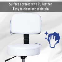 HOMCOM PU Leather Height Adjustable Minatare Salon Therapy Chair(m-5)