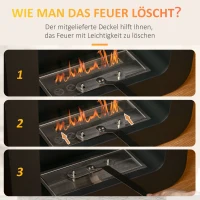 HOMCOM Ethanolkamin Brenndauer 2,5 Stunden 48 x 18 x 48 cm(m-5)