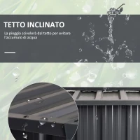 Outsunny Garage per Robot Tagliaerba da Giardino, Casetta in Acciaio Galvanizzato da Esterni, Nero, 88x87x60cm(m-6)