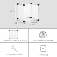 HOMCOM DIY system regałów sześcianu z drzwiami 16 kostek stojak stojący 125 x 32 x 125 cm(m-6)