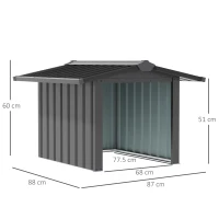 Outsunny Garage per Robot Tagliaerba da Giardino, Casetta in Acciaio Galvanizzato da Esterni, Nero, 88x87x60cm(m-3)