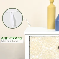 HOMCOM Drawer Table Sideboard Multi-purpose Storage Chest Shabby Chic Entryway Living Room Bedroom Furniture Organizer Unit(m-6)