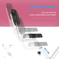 HOMCOM Exercise Bike Fitness Bicycle Indoor trainer Foldable 8-level Magnetic Resistance Adjustable w/LCD Monitor Pulse Sensor, Pink(m-5)