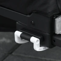 HOMCOM Child Bike Trailer 3 In1 Foldable Jogger Stroller 2-Seater Baby Stroller Transport Buggy Carrier with Shock Absorber System Rubber Tires Adjustable Handlebar Kid Bicycle Trailer White and Black(m-11)