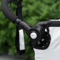 HOMCOM Child Bike Trailer 3 In1 Foldable Jogger Stroller 2-Seater Baby Stroller Transport Buggy Carrier with Shock Absorber System Rubber Tires Adjustable Handlebar Kid Bicycle Trailer White and Black(m-9)