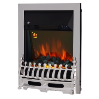 HOMCOM LED Flame Electric Fire Place-Silver