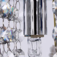 HOMCOM Modern Crystal Chandelier, Ceiling Mount Pendant Lamp  for Living Room, Bedroom, Hallway, 40x40x16cm(m-8)