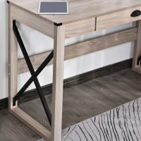 HOMCOM Particle Board Steel Enforced Home Office Desk(m-8)