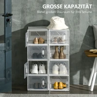 HOMCOM DIY Szafka na buty z 8 przegródkami plastikowa przezroczysta(m-5)